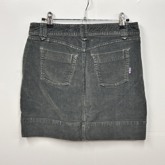 Patagonia Womens Gray Organic Corduroy A-line Short Skirt Pockets Size 4 Y2K - Picture 2 of 13